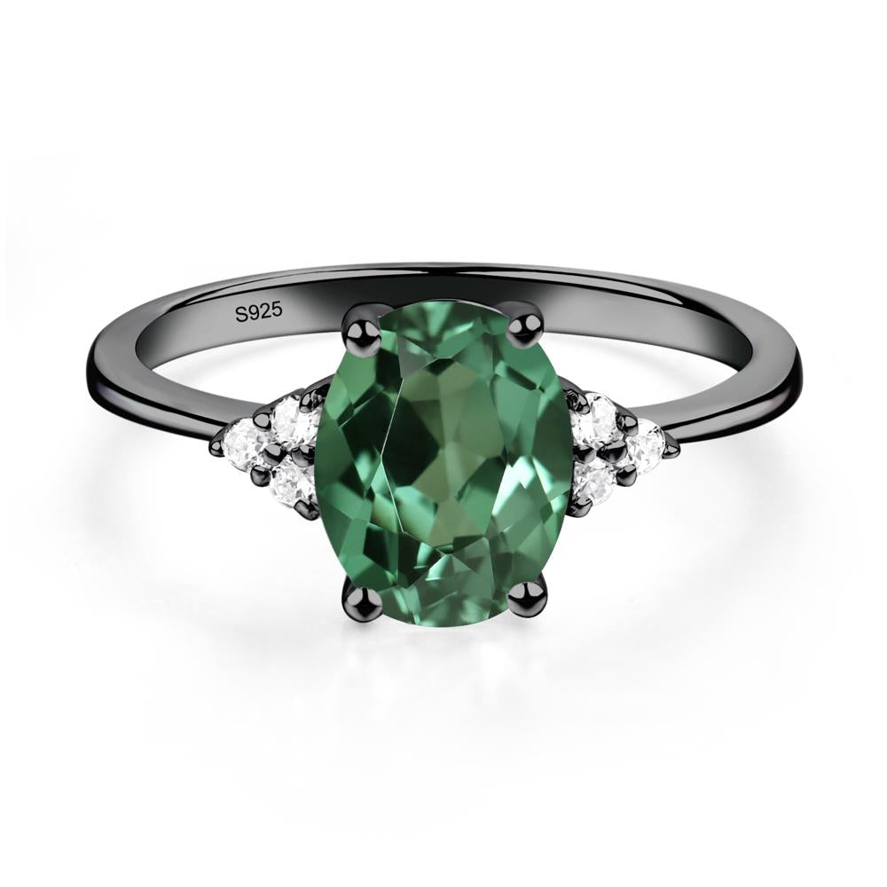 One Carat Brilliant Round Cut Dark Green Moissanite Accent Solitaire  Engagement Ring in 18 Karat Rose Gold - Walmart.com