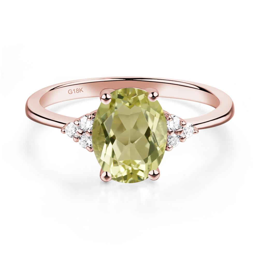 Simple Oval Cut Lemon Quartz Wedding Ring - LUO Jewelry #metal_18k rose gold