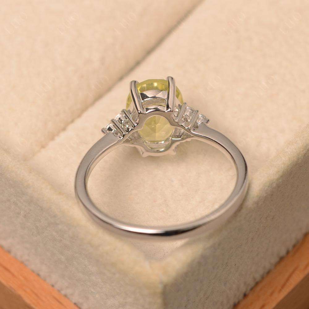 Simple Oval Cut Lemon Quartz Wedding Ring - LUO Jewelry
