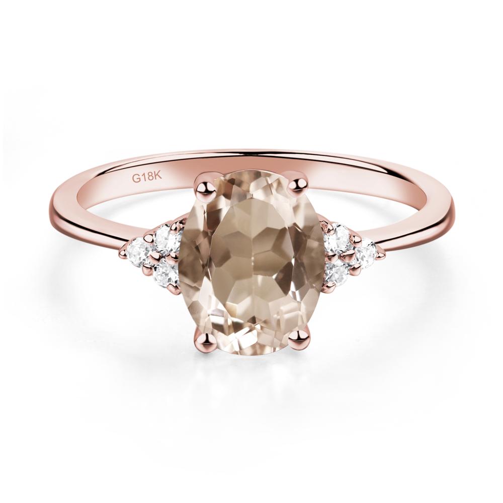 Simple Oval Cut Morganite Wedding Ring - LUO Jewelry #metal_18k rose gold