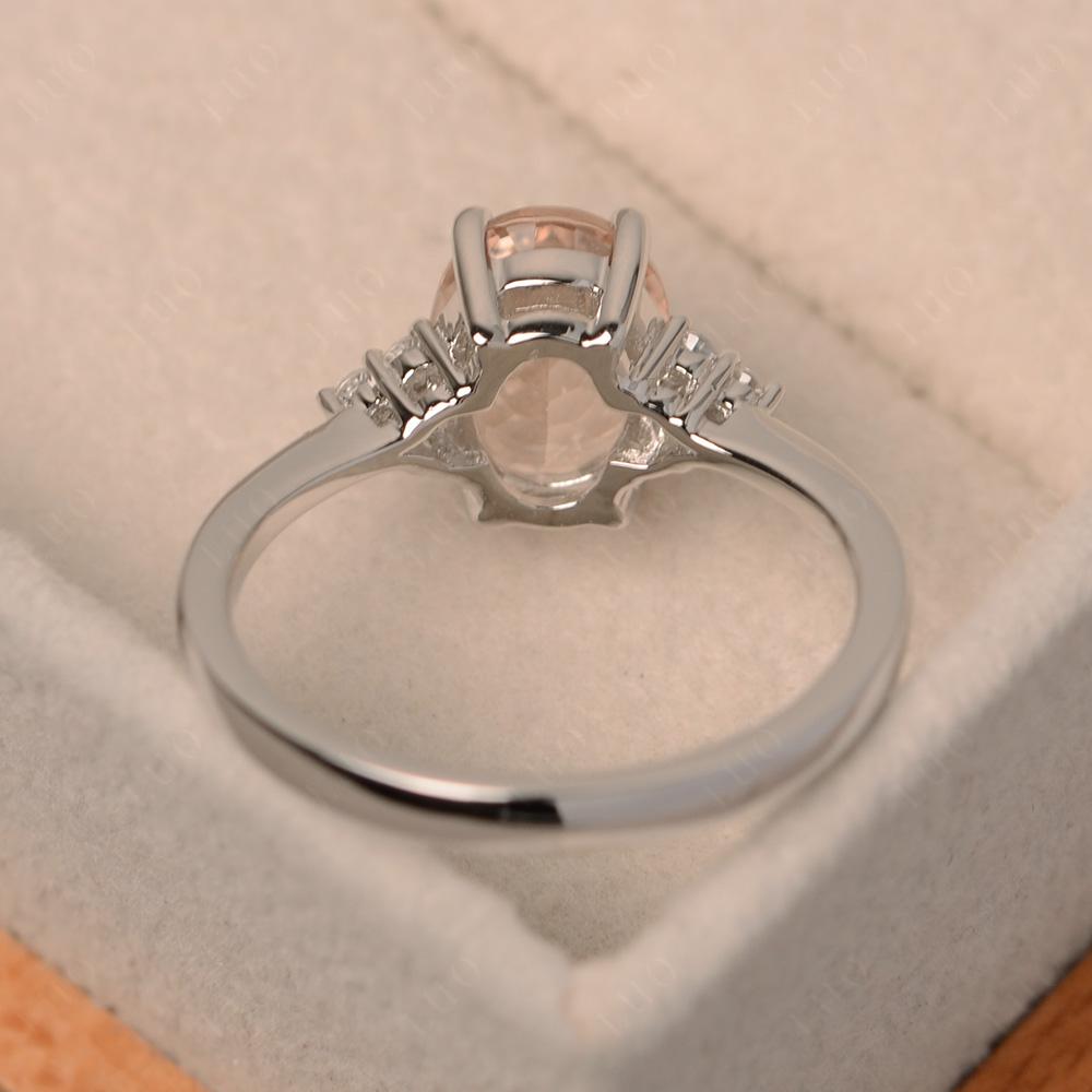 Simple Oval Cut Morganite Wedding Ring - LUO Jewelry