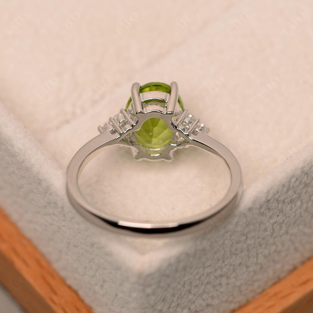 Simple Oval Cut Peridot Wedding Ring - LUO Jewelry