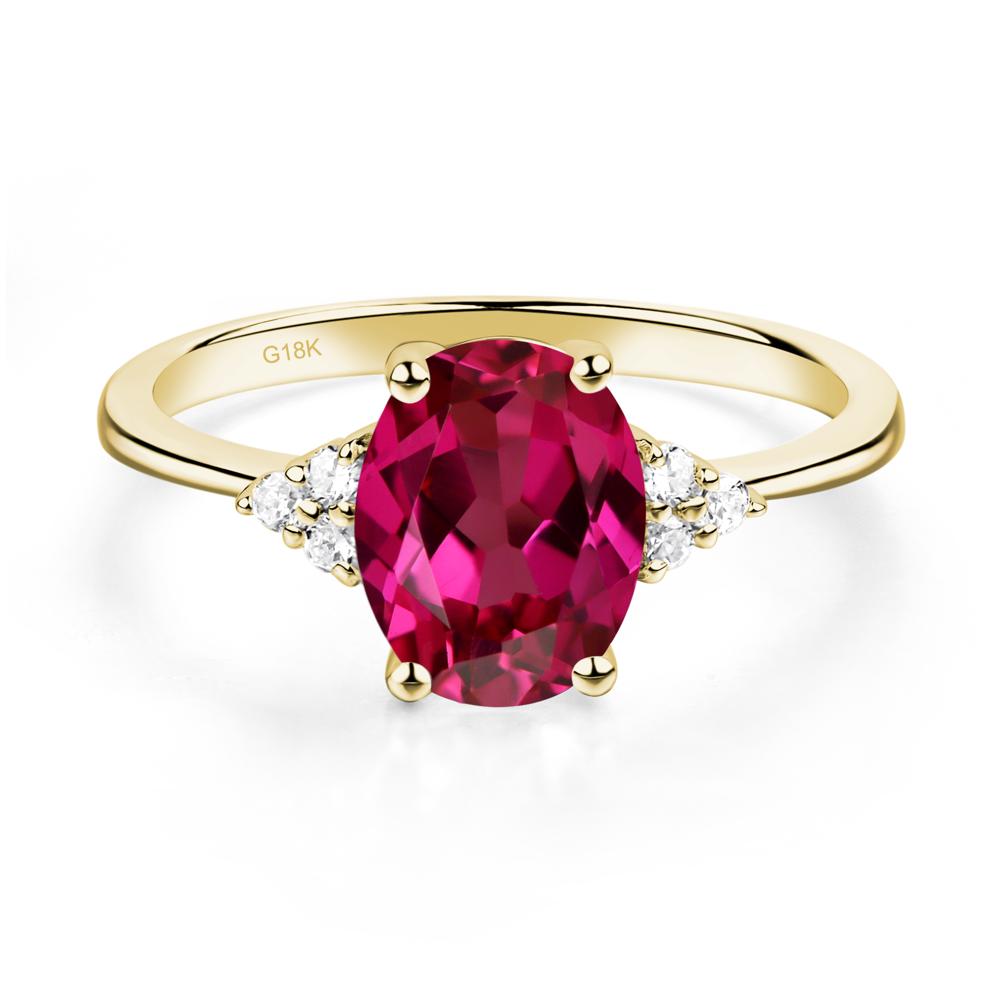 Simple Oval Cut Ruby Wedding Ring - LUO Jewelry #metal_18k yellow gold
