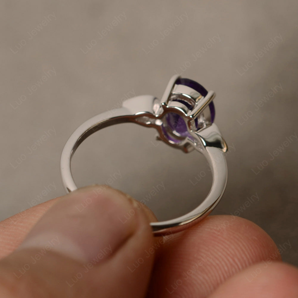 Oval Amethyst Engagement Ring Rose Gold - LUO Jewelry