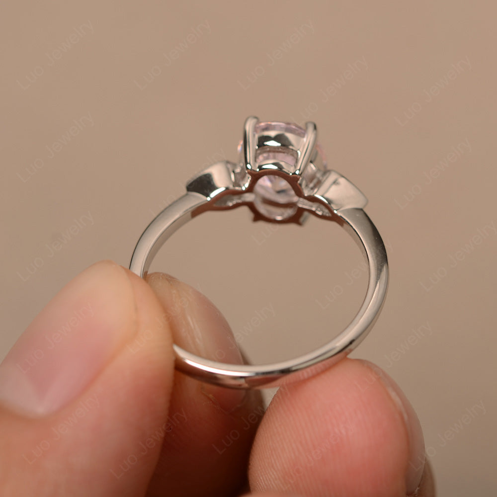 Oval Cubic Zirconia Engagement Ring Rose Gold - LUO Jewelry