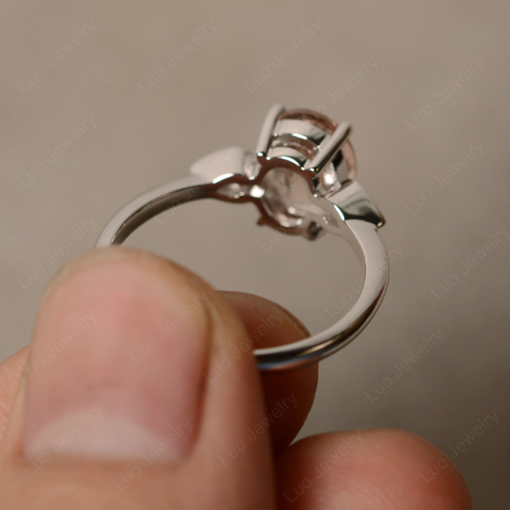 Oval Morganite Engagement Ring Rose Gold - LUO Jewelry
