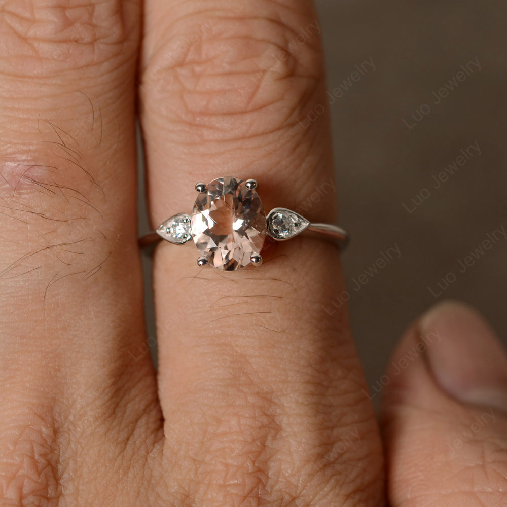 Oval Morganite Engagement Ring Rose Gold - LUO Jewelry