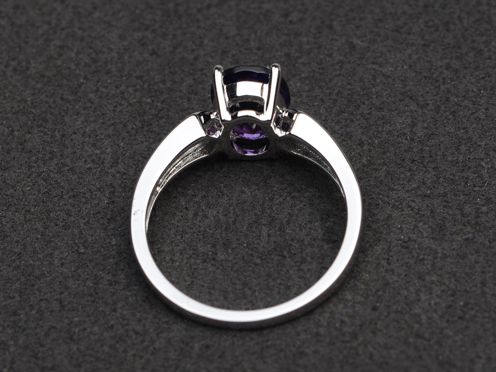 Oval Cut Amethyst Ring With Channel Set Band - LUO Jewelry