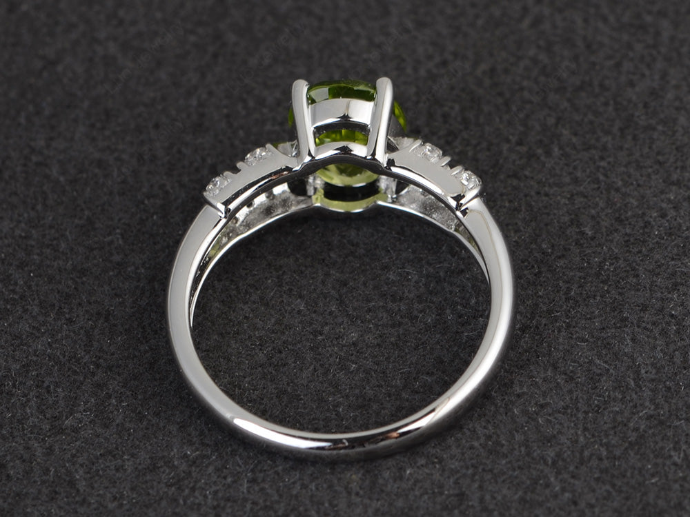 Oval Oval Peridot Rings Art Deco Rose Gold - LUO Jewelry