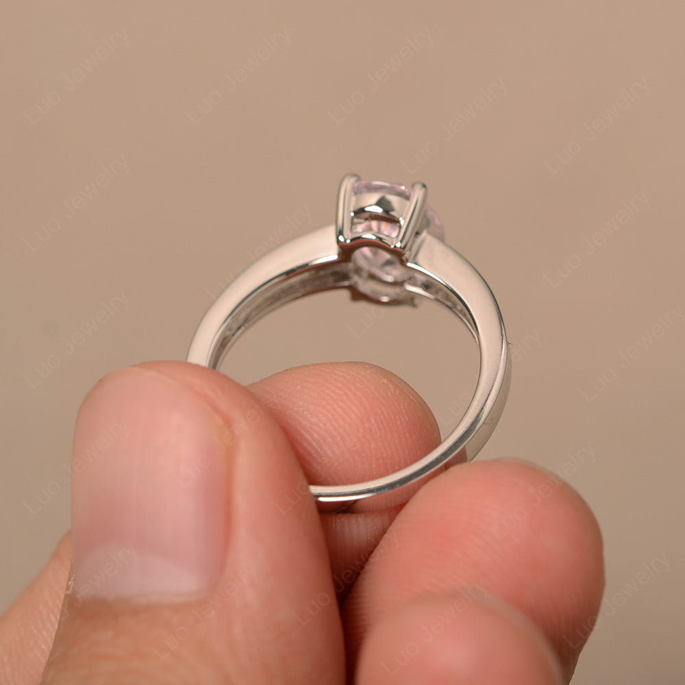 Cubic Zirconia Engagement Ring Oval Cut Rose Gold - LUO Jewelry