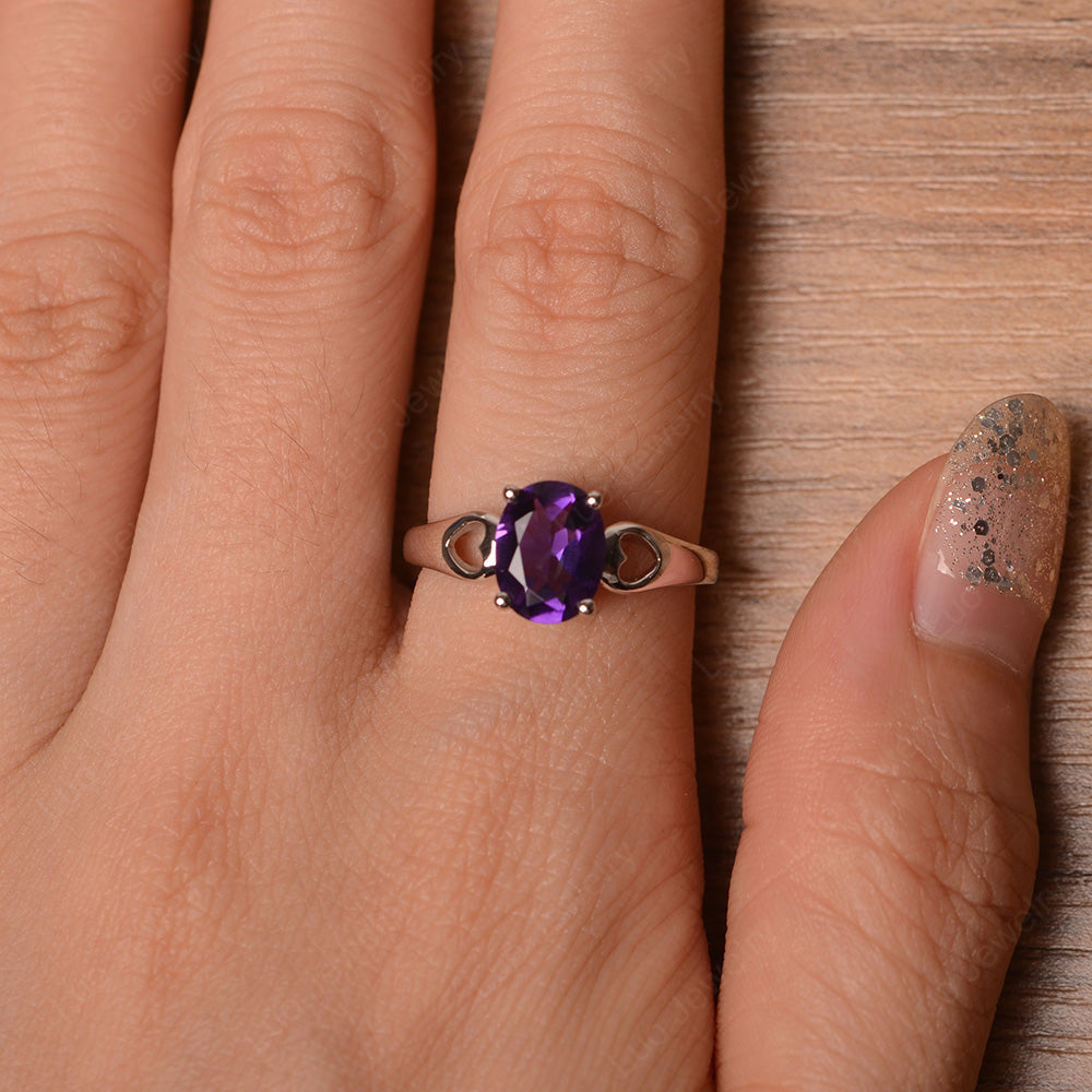Unique Amethyst Vintage Ring Sterling Silver - LUO Jewelry