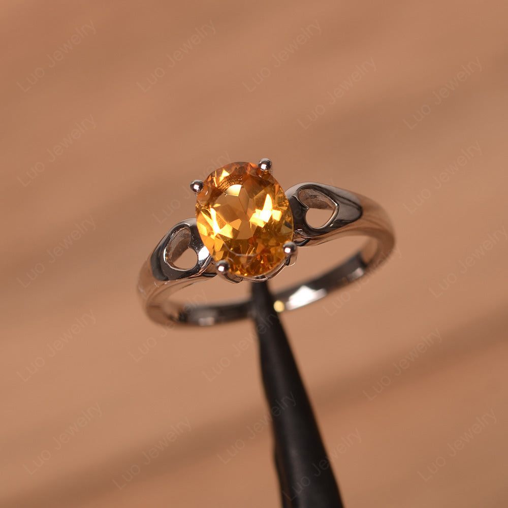 Unique Citrine Vintage Ring Sterling Silver - LUO Jewelry