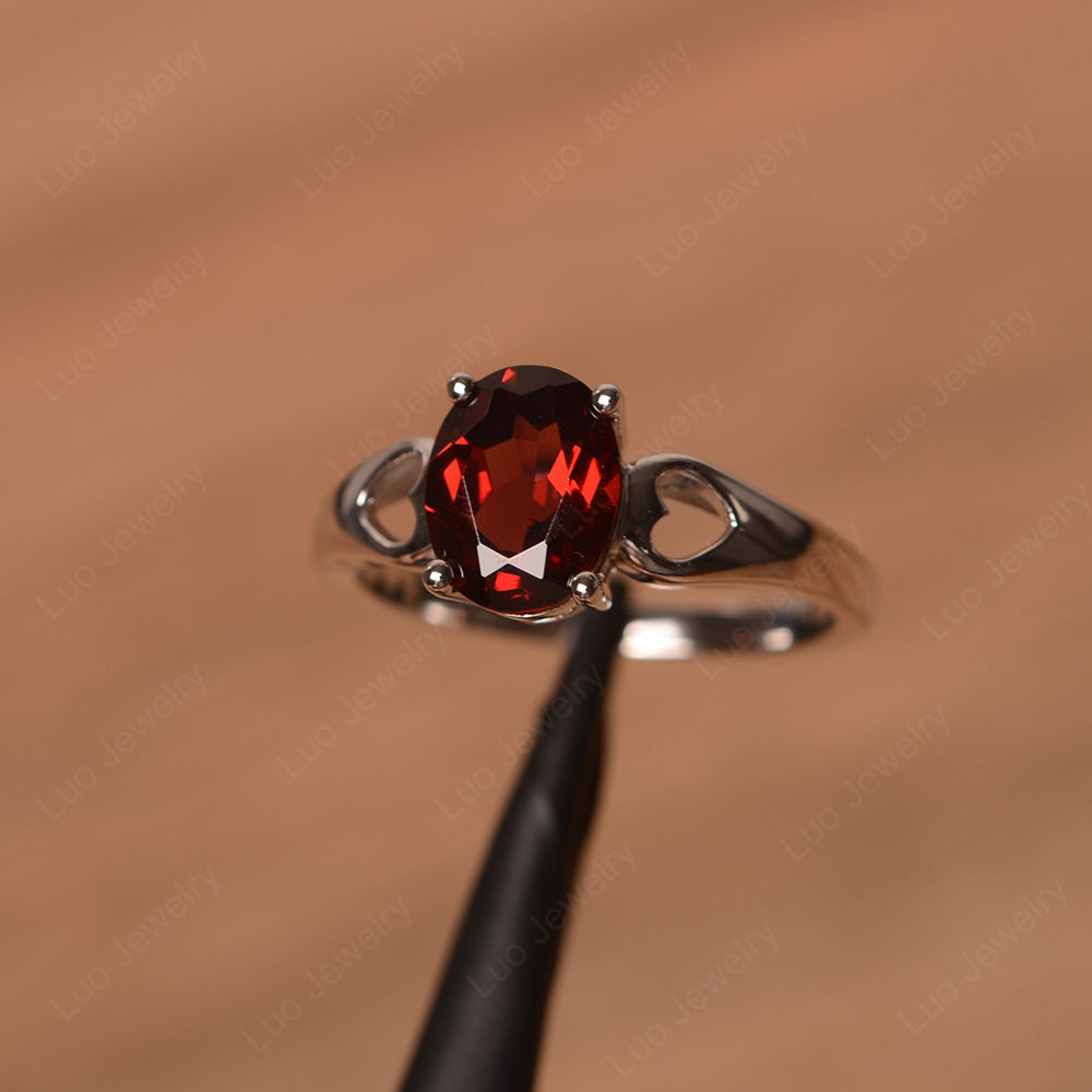 Unique Garnet Vintage Ring Sterling Silver - LUO Jewelry