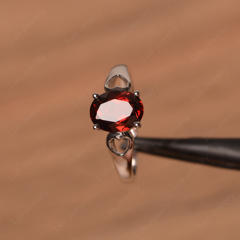 Unique Garnet Vintage Ring Sterling Silver - LUO Jewelry