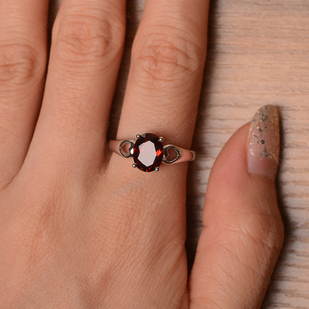 Unique Garnet Vintage Ring Sterling Silver - LUO Jewelry