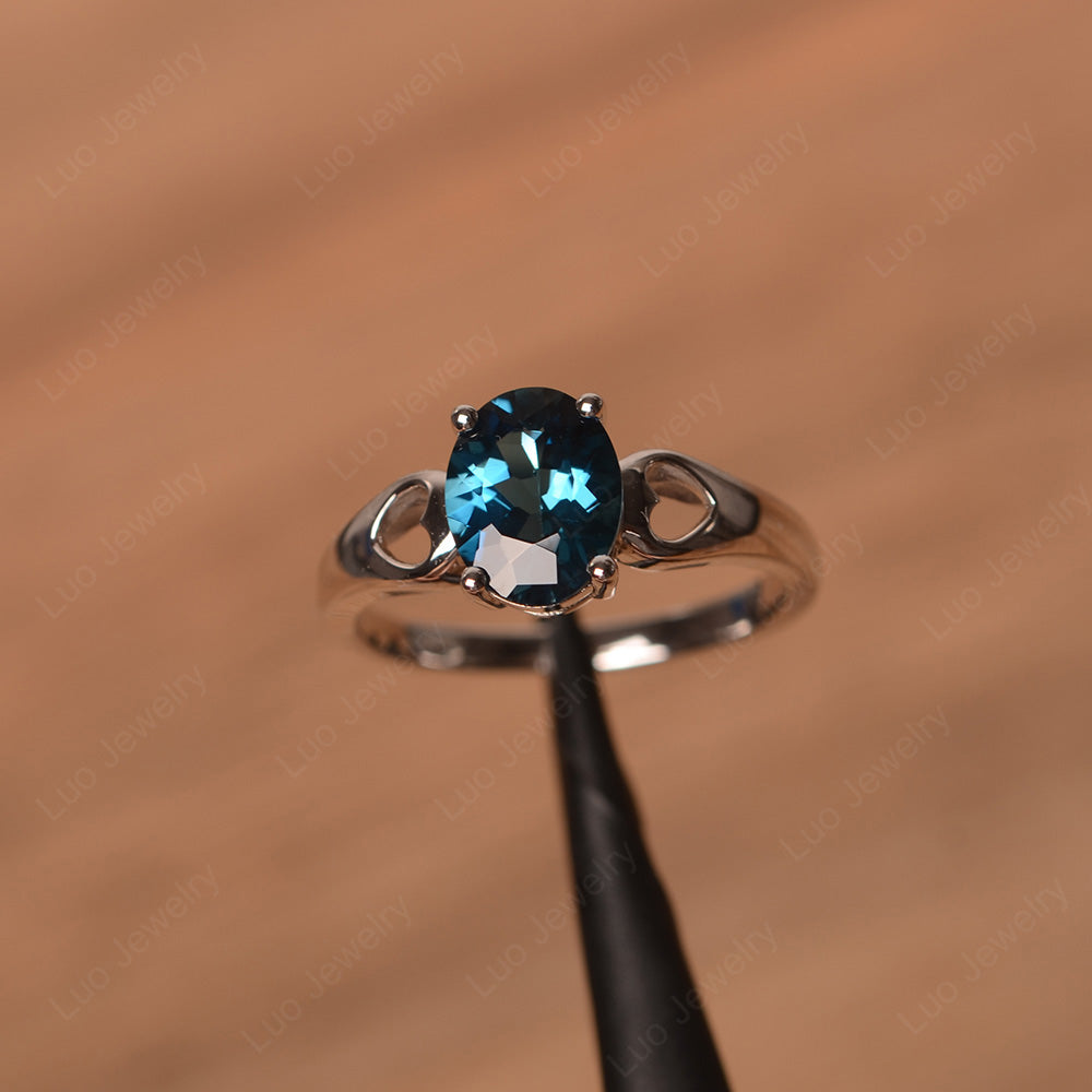 Unique London Blue Topaz Vintage Ring Sterling Silver - LUO Jewelry