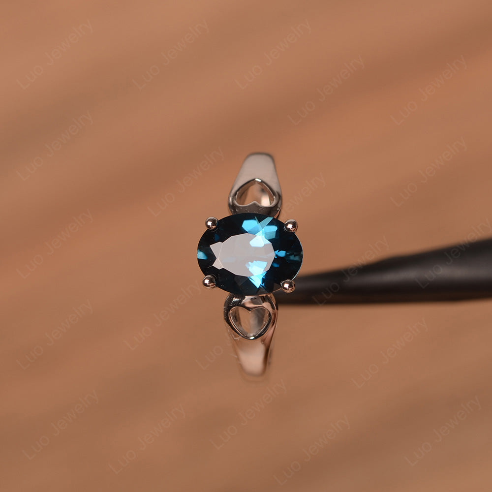 Unique London Blue Topaz Vintage Ring Sterling Silver - LUO Jewelry