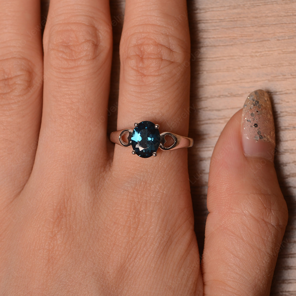 Unique London Blue Topaz Vintage Ring Sterling Silver - LUO Jewelry