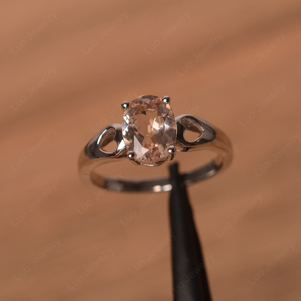 Unique Morganite Vintage Ring Sterling Silver - LUO Jewelry
