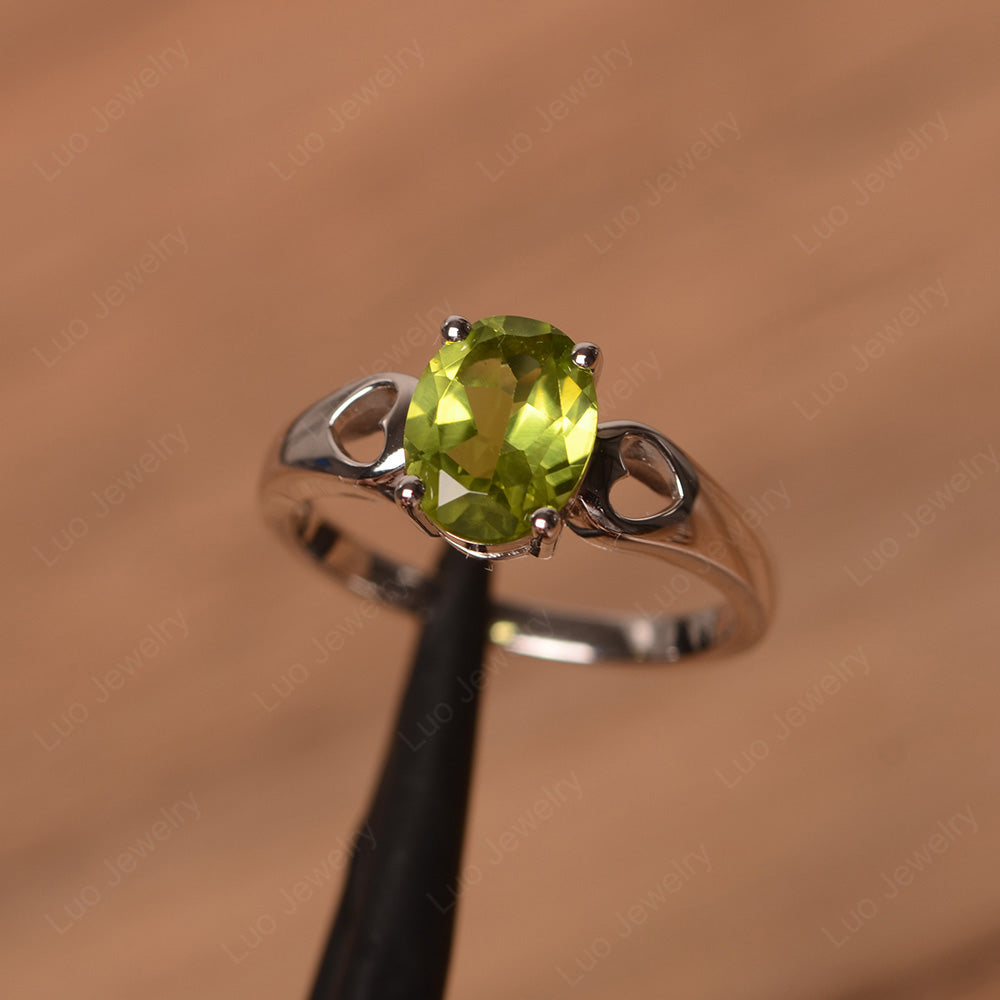 Unique Peridot Vintage Ring Sterling Silver - LUO Jewelry