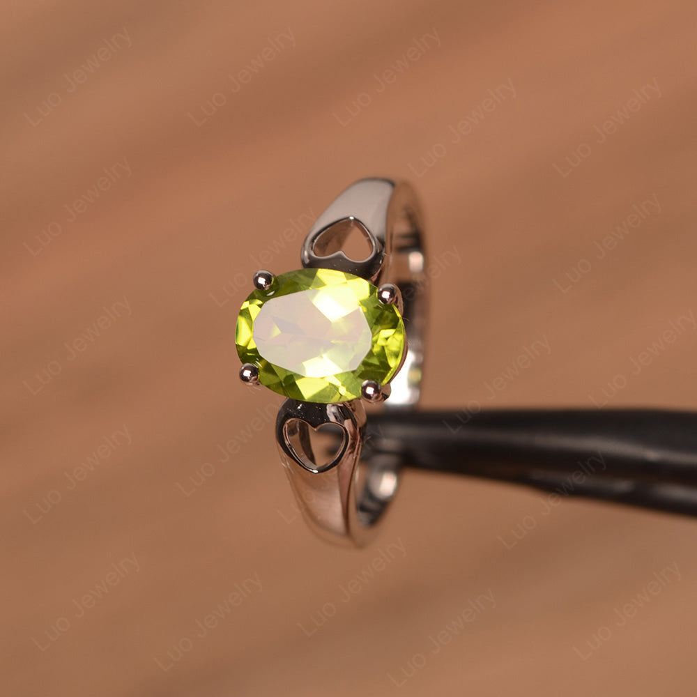 Unique Peridot Vintage Ring Sterling Silver - LUO Jewelry