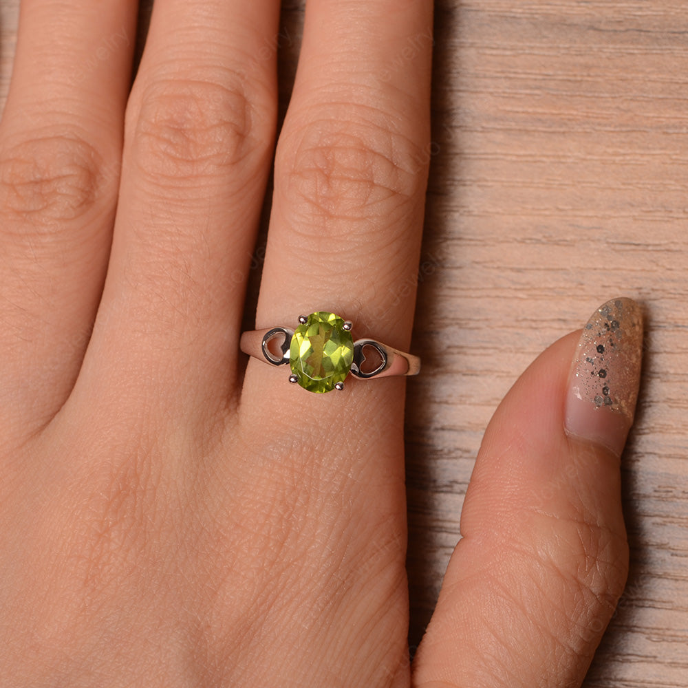 Unique Peridot Vintage Ring Sterling Silver - LUO Jewelry