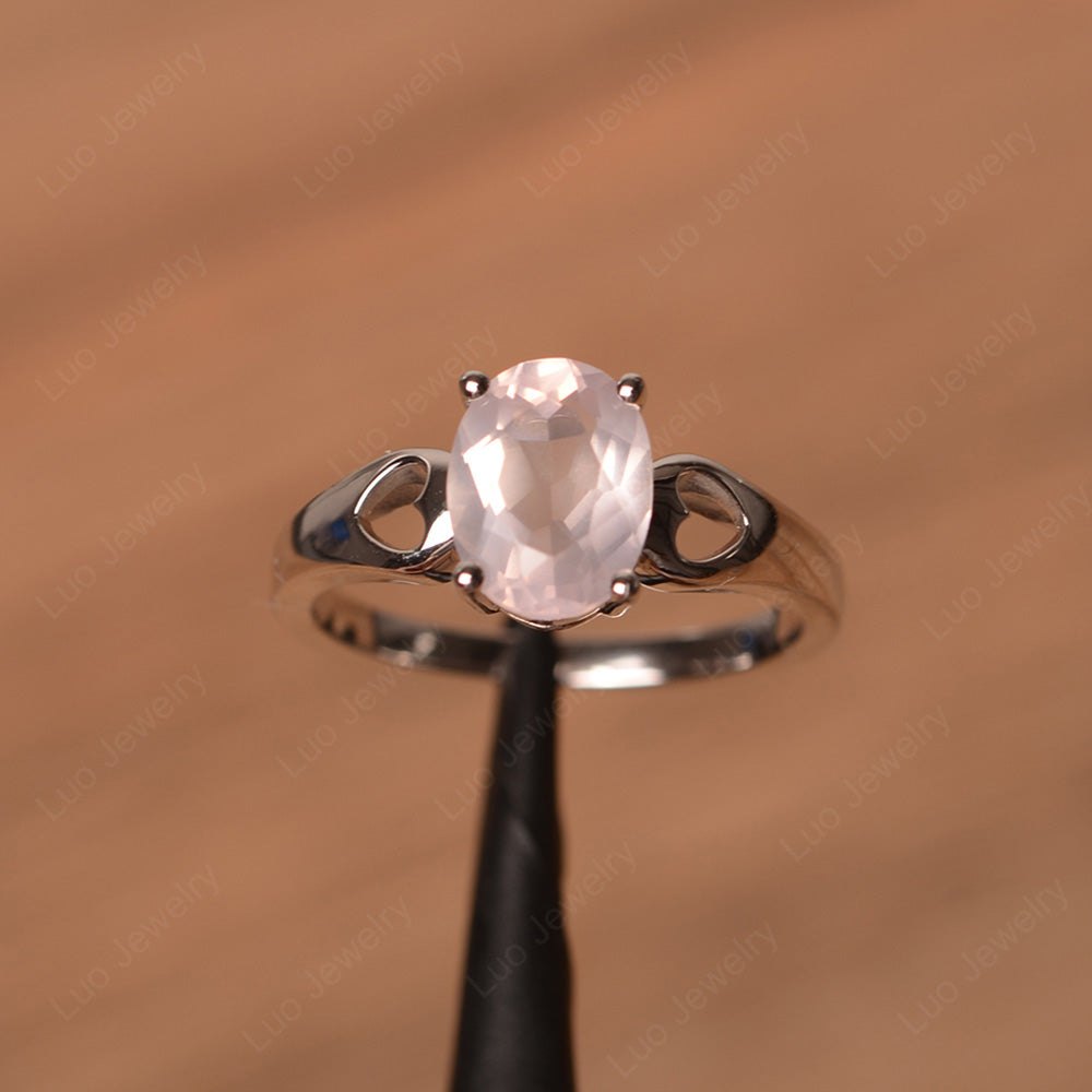 Unique Rose Quartz Vintage Ring Sterling Silver - LUO Jewelry