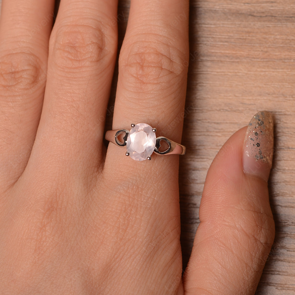 Unique Rose Quartz Vintage Ring Sterling Silver - LUO Jewelry