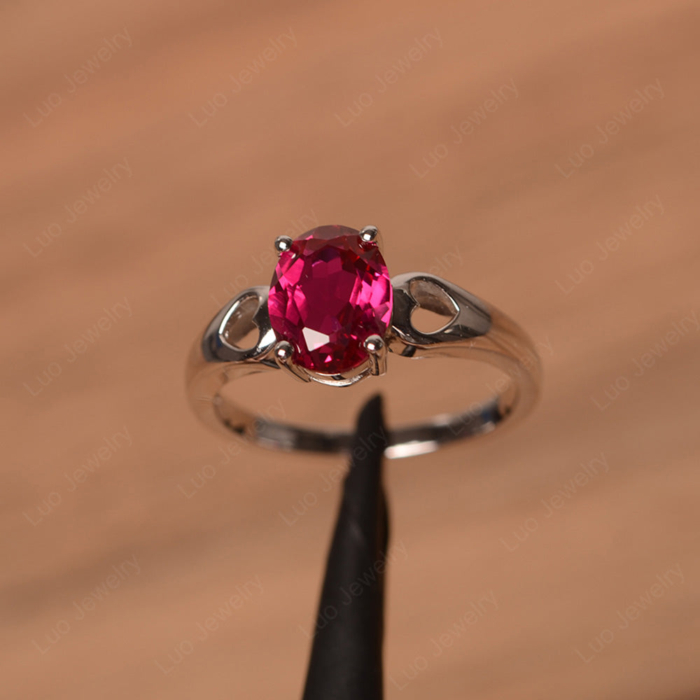 Unique Ruby Vintage Ring Sterling Silver - LUO Jewelry