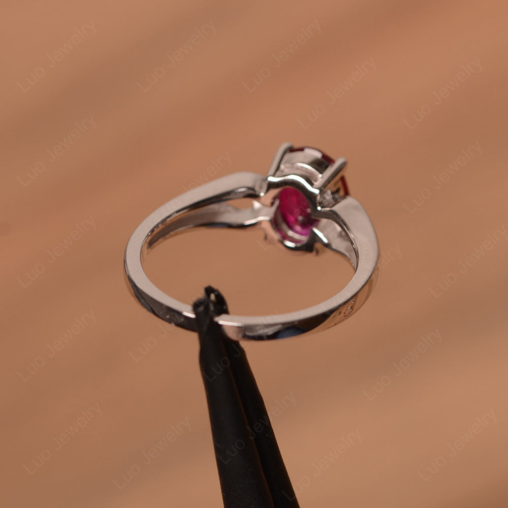 Unique Ruby Vintage Ring Sterling Silver - LUO Jewelry