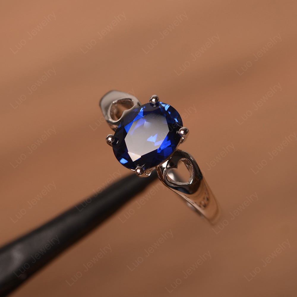 Unique Lab Sapphire Vintage Ring Sterling Silver - LUO Jewelry