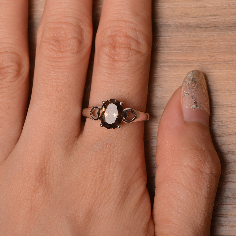Unique Smoky Quartz  Vintage Ring Sterling Silver - LUO Jewelry