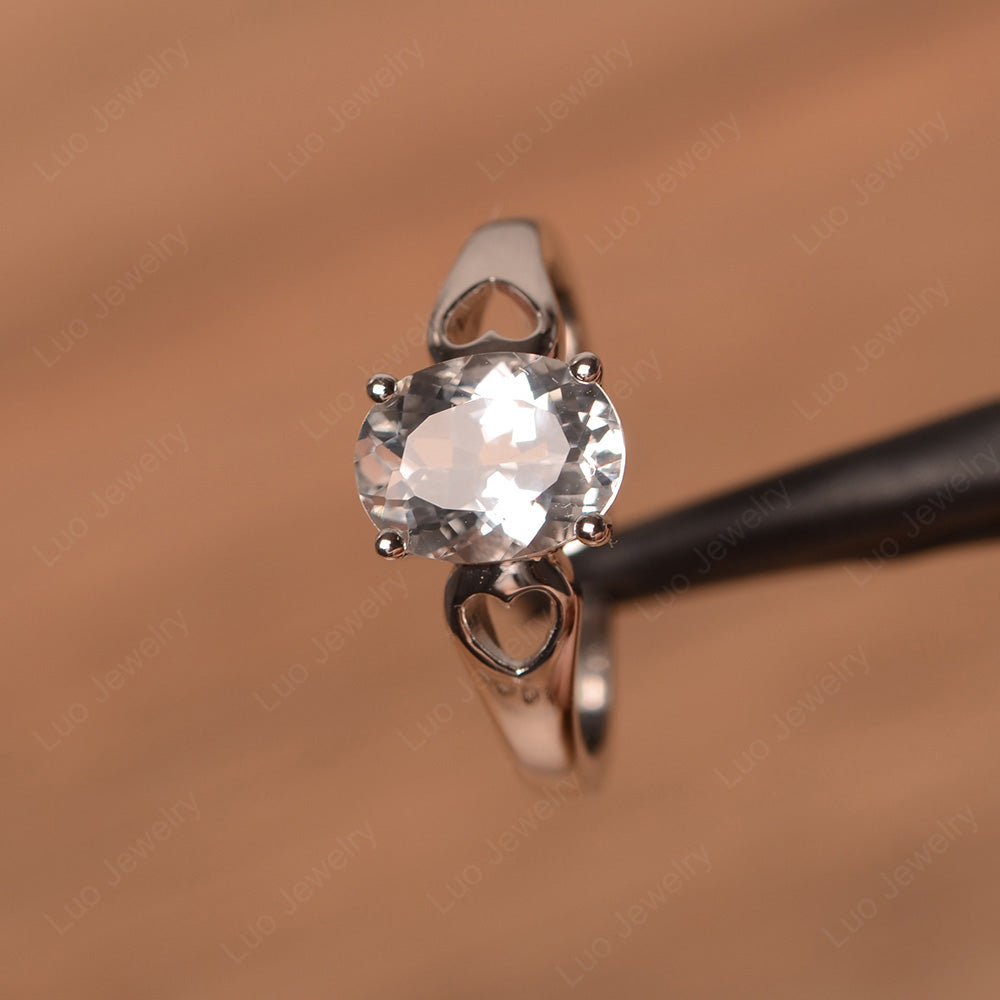 Unique White Topaz Vintage Ring Sterling Silver - LUO Jewelry