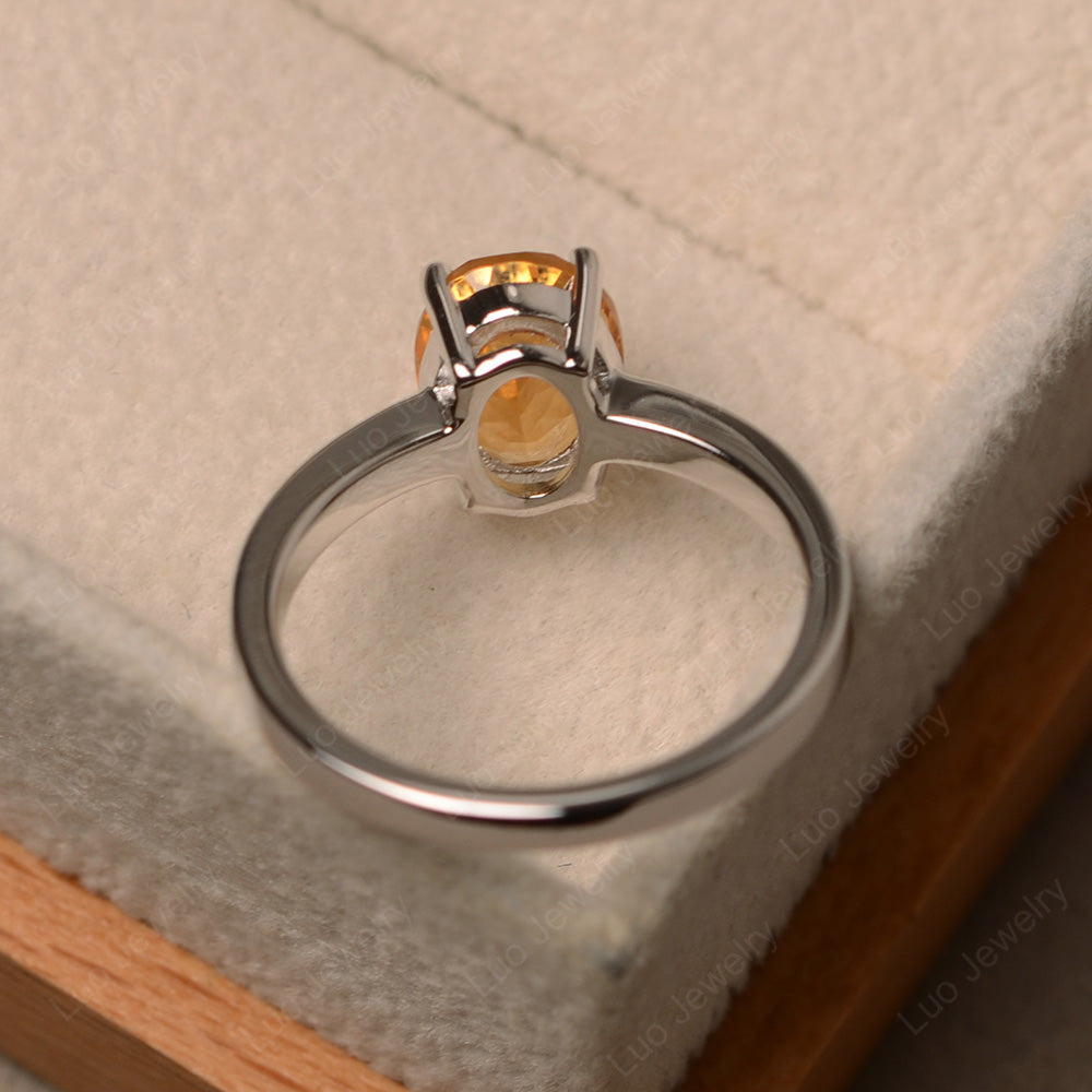 Oval Citrine Solitaire Engagement Ring - LUO Jewelry