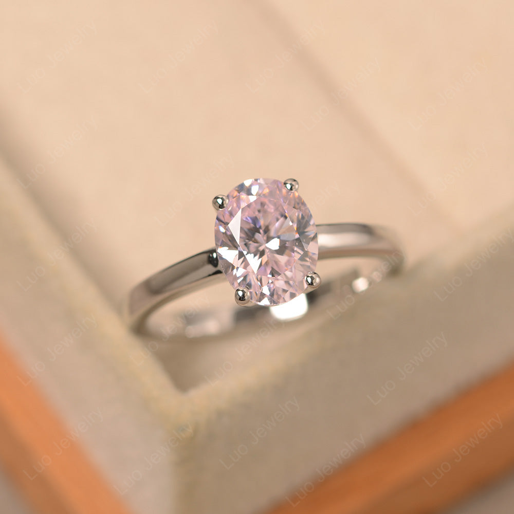 Oval Cubic Zirconia Solitaire Engagement Ring - LUO Jewelry