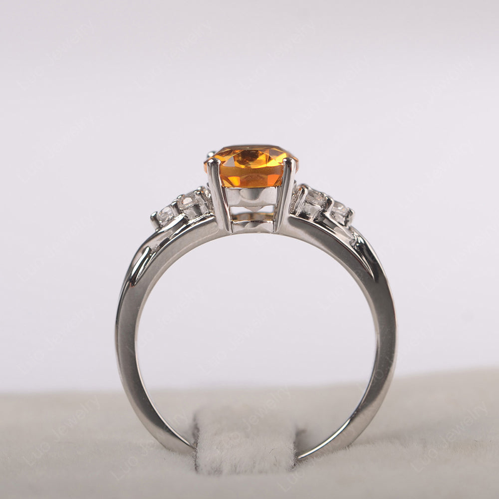 Citrine Ring Oval Cut Engagement Ring Gold - LUO Jewelry