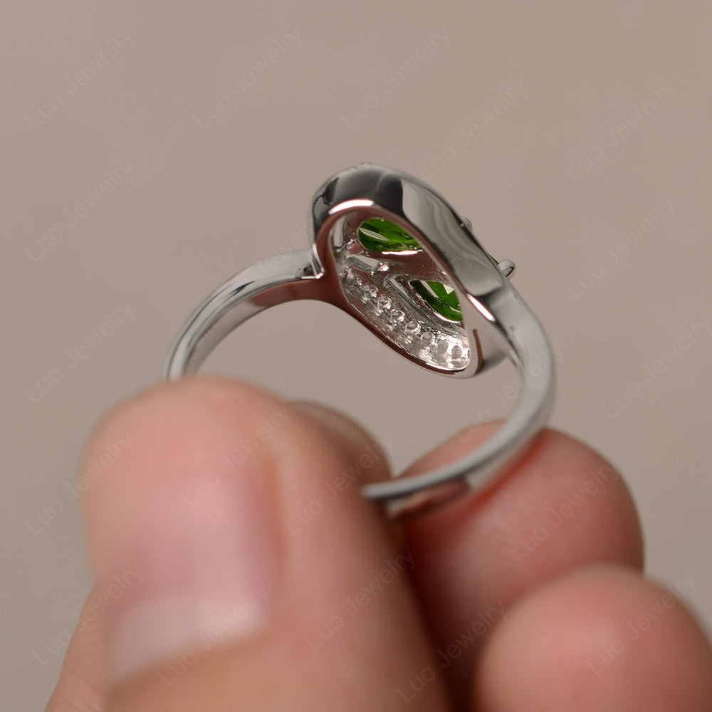 Two Stone Pear Shaped Diopside Mothers Ring - LUO Jewelry