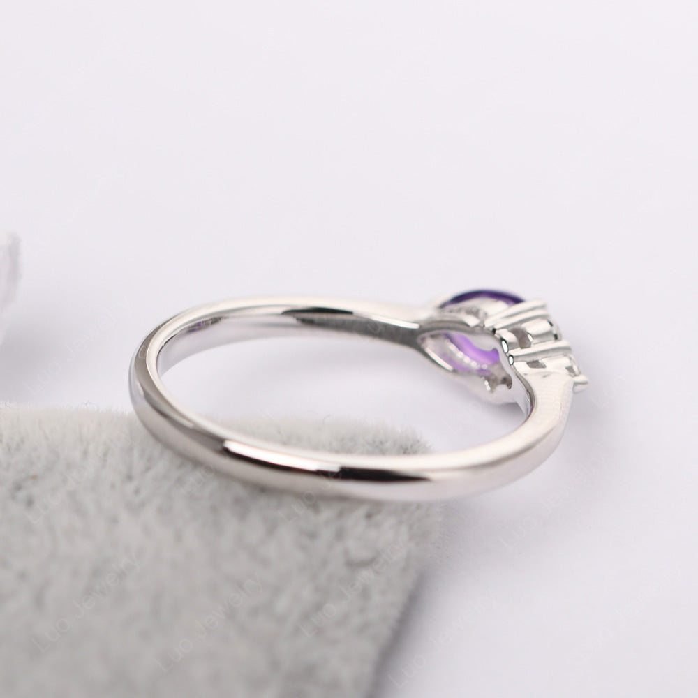 Pear Shaped Amethyst Ring For Baby Girl - LUO Jewelry