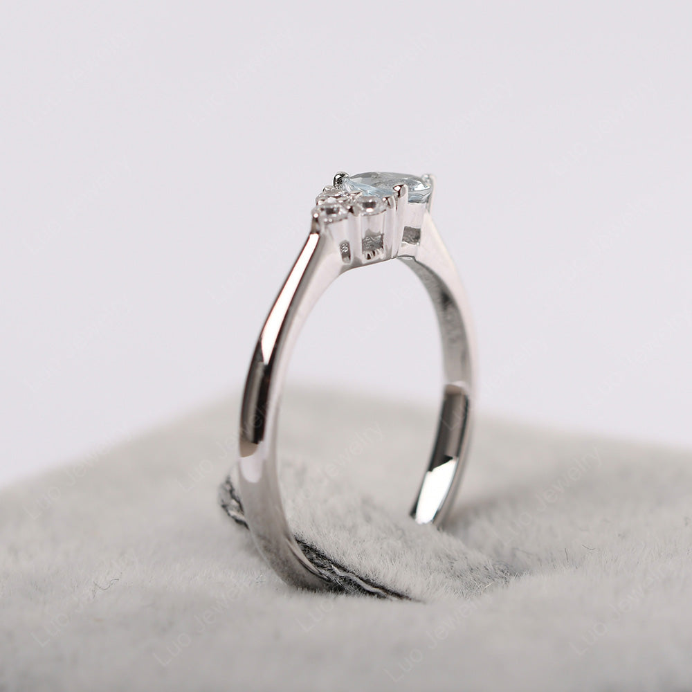 Pear Shaped Aquamarine Ring For Baby Girl - LUO Jewelry