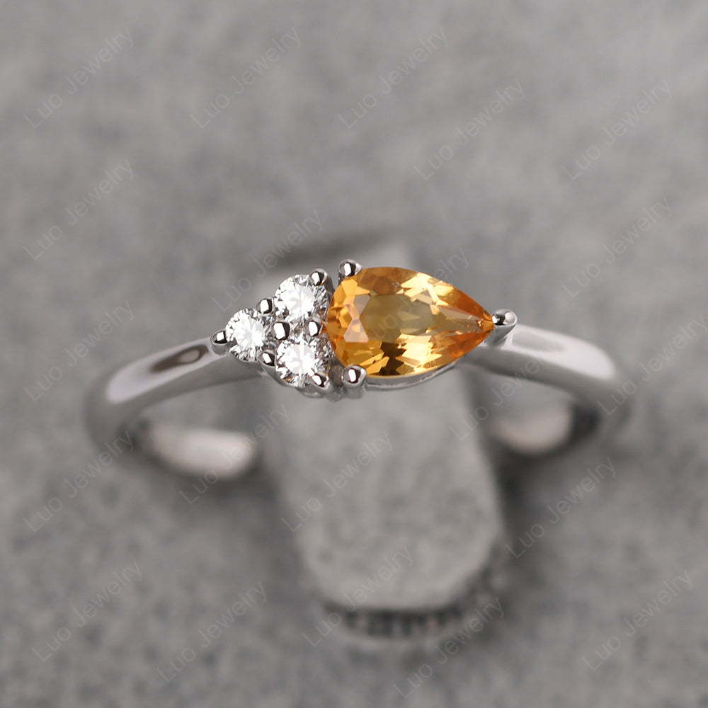 Pear Shaped Citrine Ring For Baby Girl - LUO Jewelry