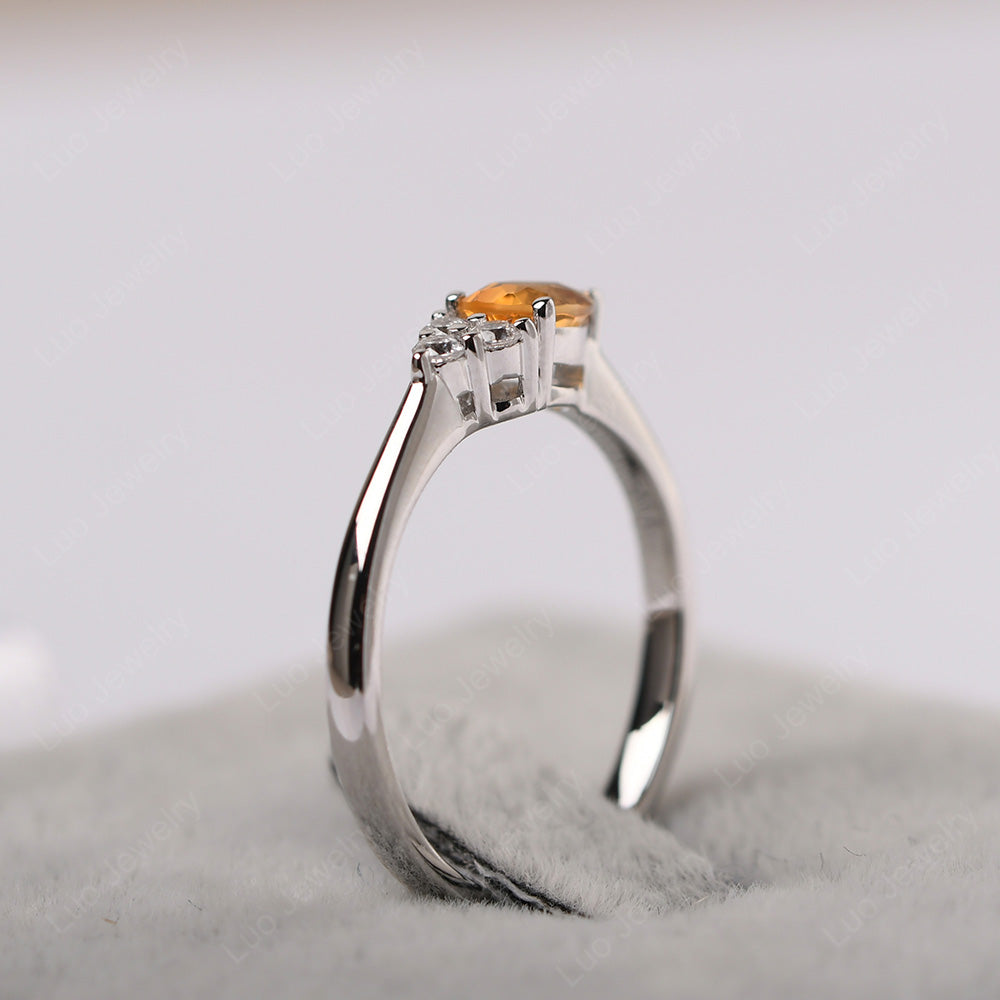 Pear Shaped Citrine Ring For Baby Girl - LUO Jewelry