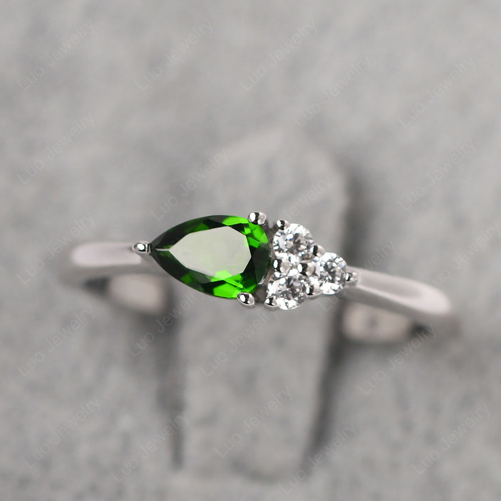 Pear Shaped Diopside Ring For Baby Girl - LUO Jewelry