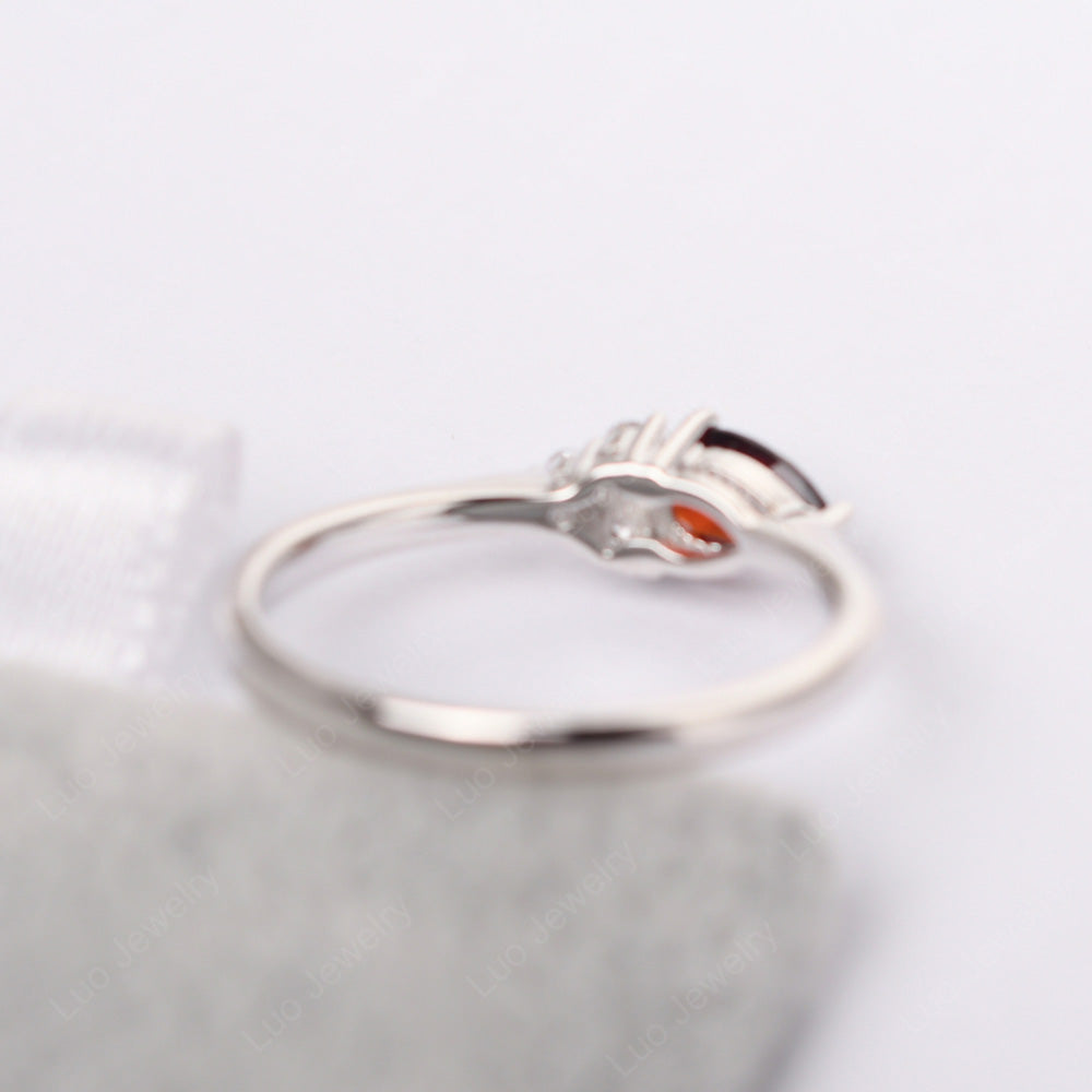 Pear Shaped Garnet Ring For Baby Girl - LUO Jewelry
