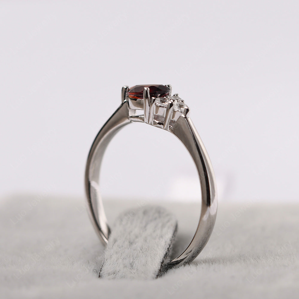 Pear Shaped Garnet Ring For Baby Girl - LUO Jewelry