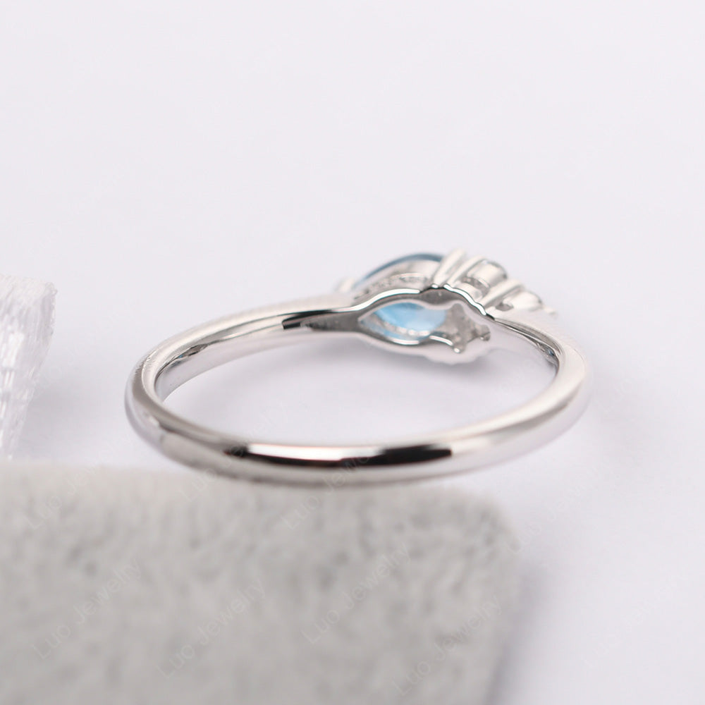 Pear Shaped London Blue Topaz Ring For Baby Girl - LUO Jewelry