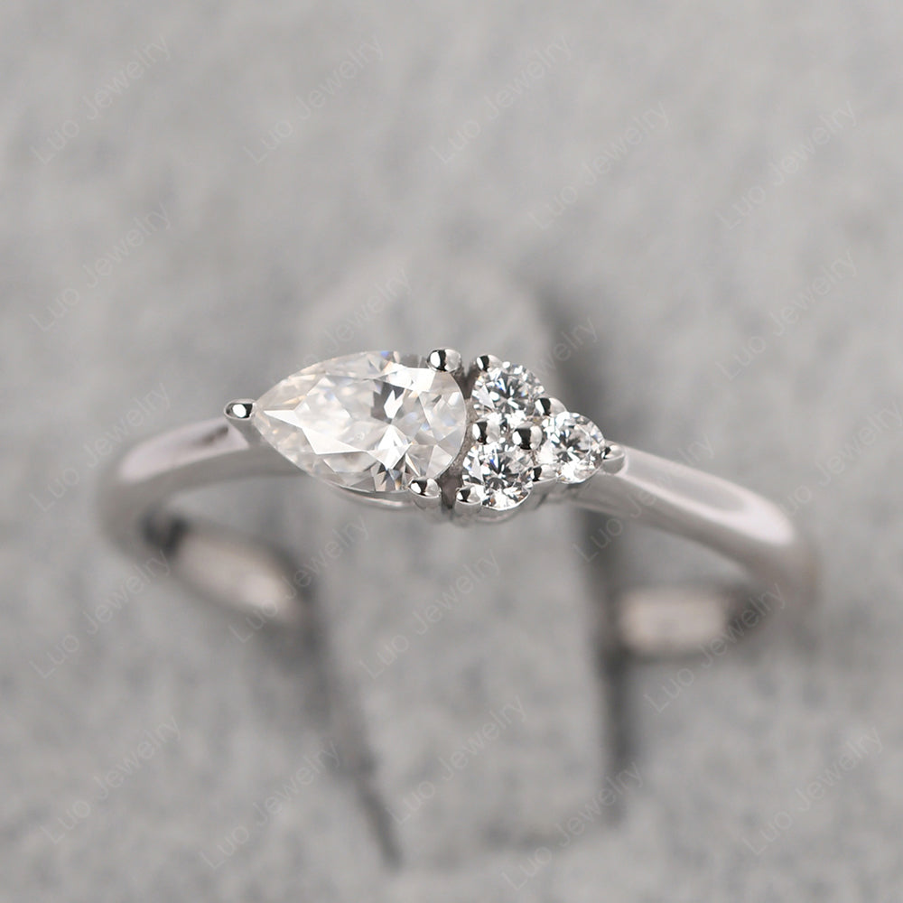 Pear Shaped Moissanite Ring For Baby Girl - LUO Jewelry