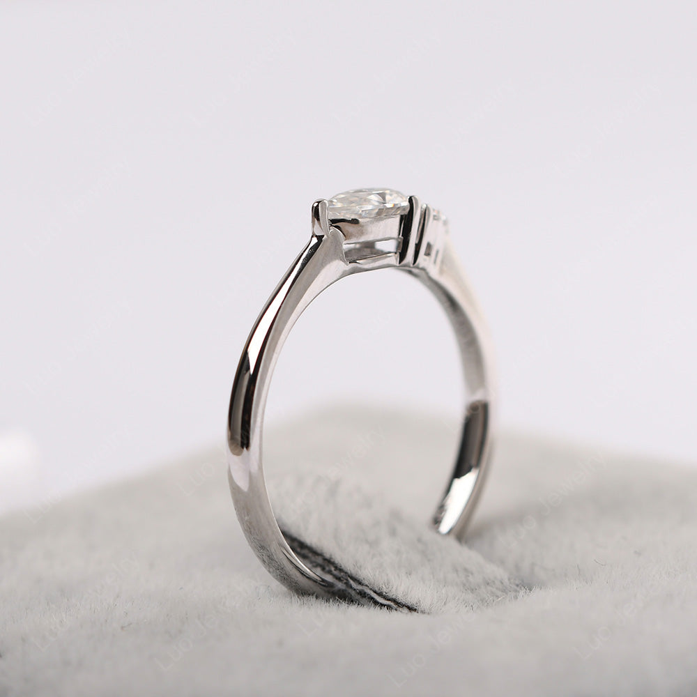 Pear Shaped Moissanite Ring For Baby Girl - LUO Jewelry
