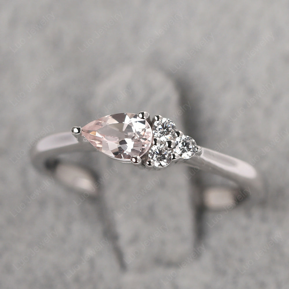 Pear Shaped Morganite Ring For Baby Girl - LUO Jewelry