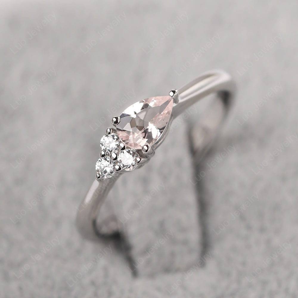 Pear Shaped Morganite Ring For Baby Girl - LUO Jewelry