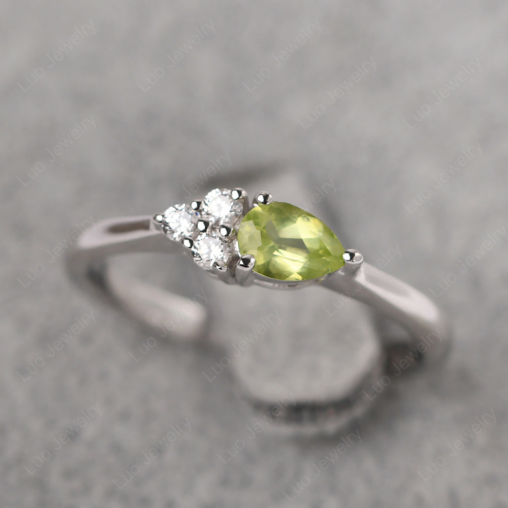 Pear Shaped Peridot Ring For Baby Girl - LUO Jewelry